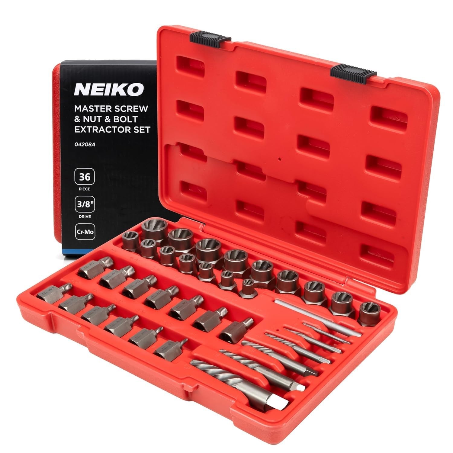 Master Screw, Nut, & Bolt Extractor Set – 36 Piece, CR-Mo, Impact Nut & Bolt …