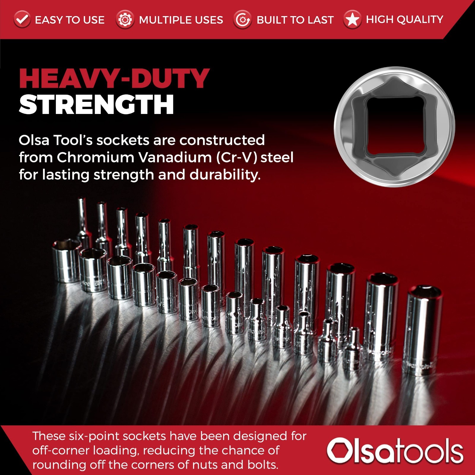 13pc SAE Shallow Socket Set – 3/8″ Drive, 6-Point Chrome Mechanics Tools