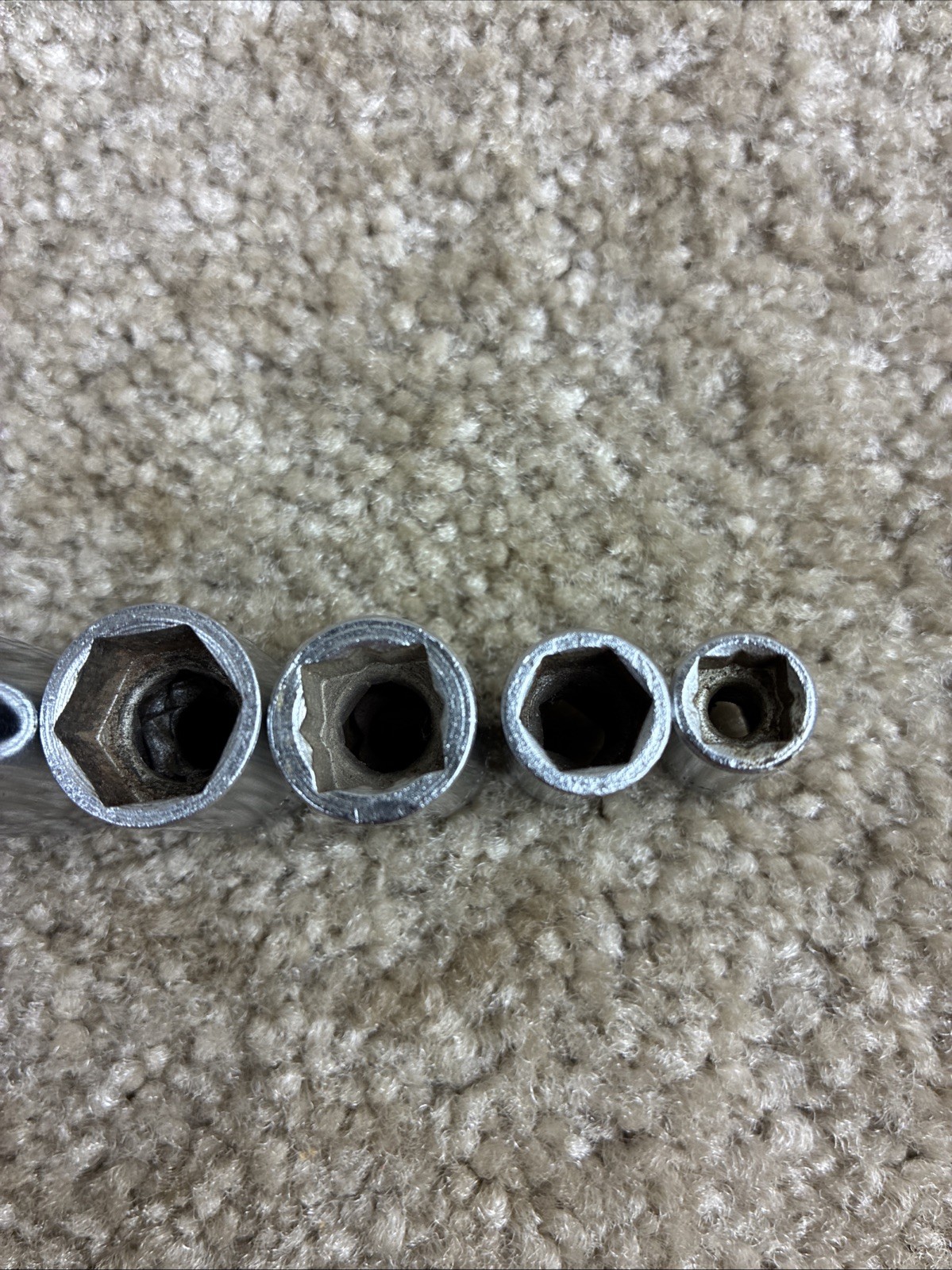 International Harvester 1/4 Drive 5pc.Socket Set SAE Good Condition