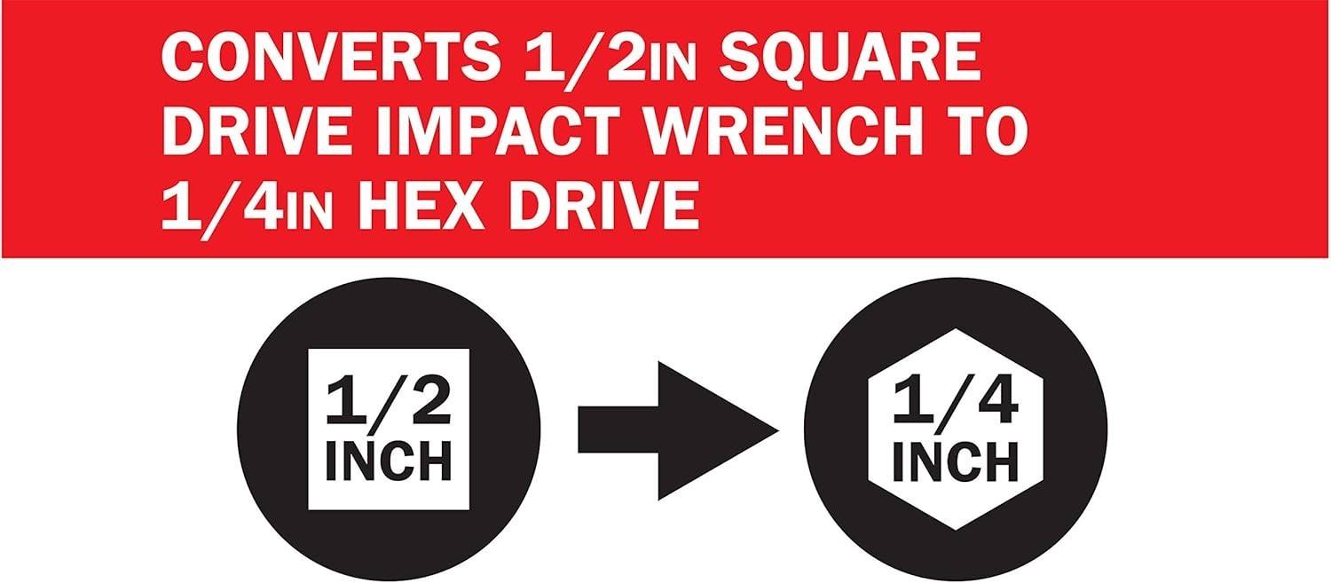 Efficient 1/2″ Drive to 1/4″ Hex Quick Change Adapter – Impact Grade Quality