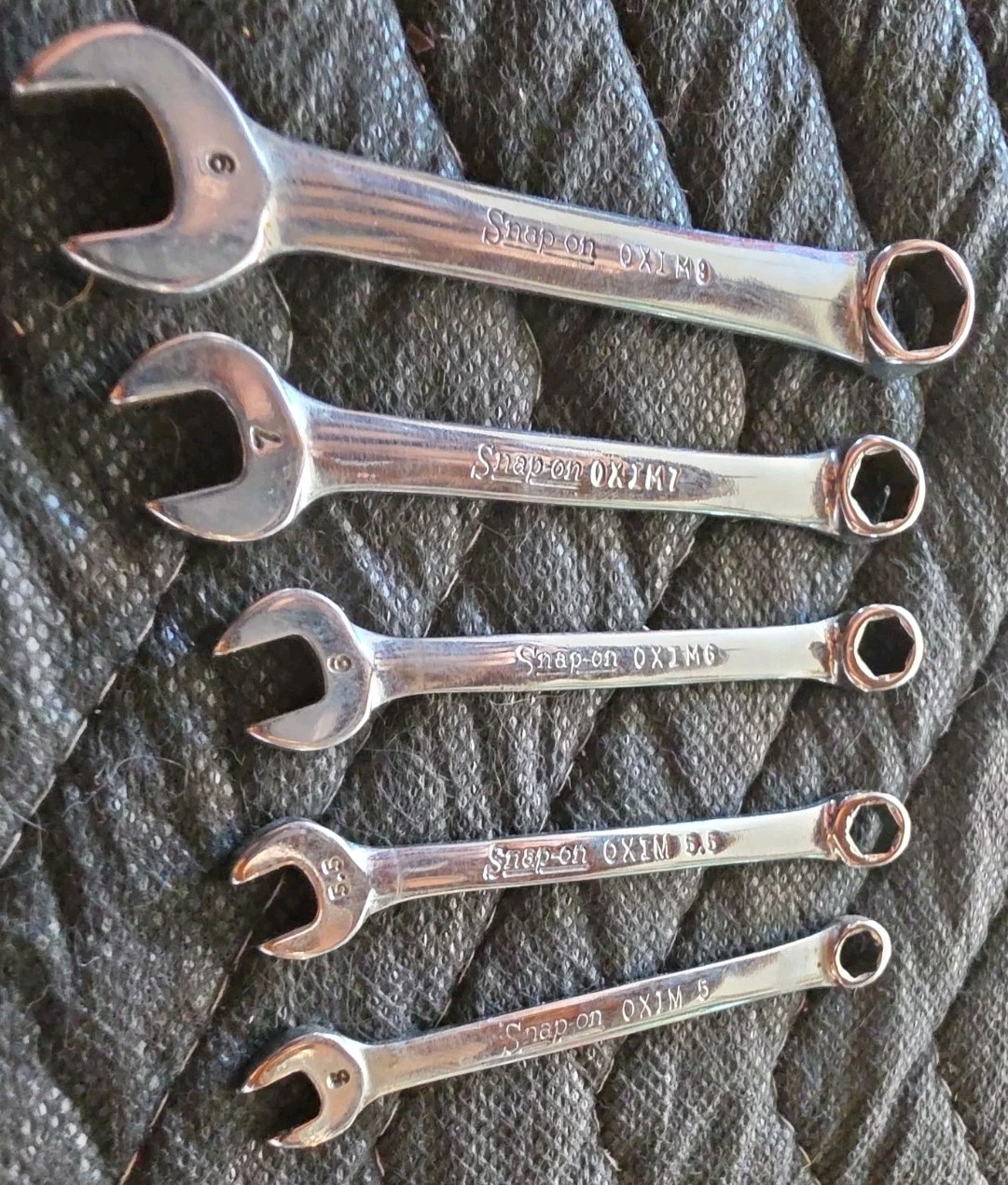 (6) Snap-on Midget Combination 6pt Wrenches 5mm, 5.5mm, 6mm, 7mm, 8mm, 9mm
