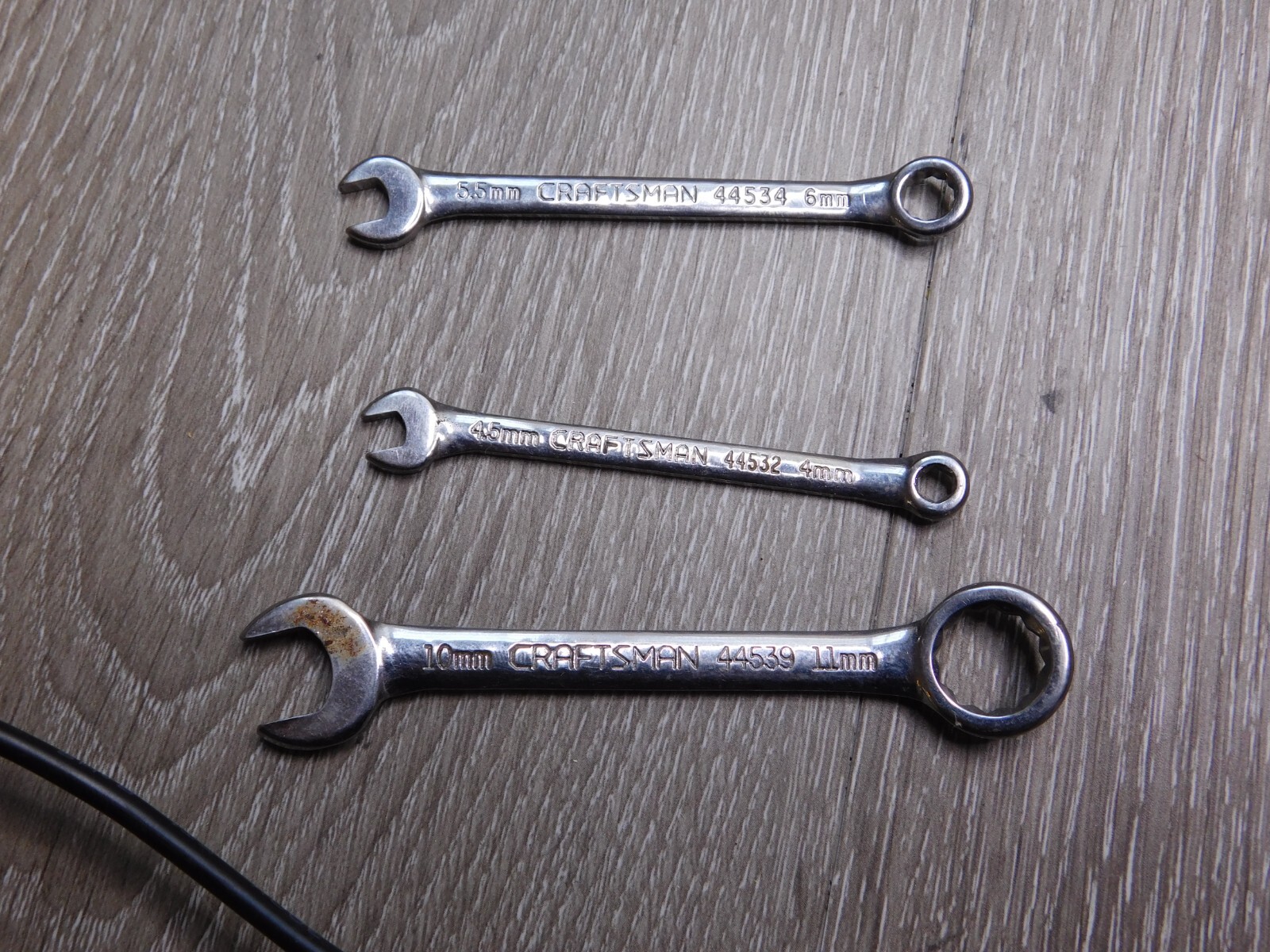 Vintage Craftsman Combo Ignition Wrenches 4mm 5.5mm 6mm 10mm 11mm 6PT 44532 4453