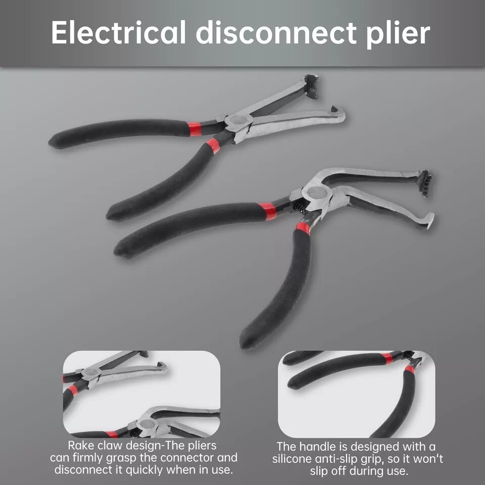 2PCS For Lisle 37960+37980 Electrical Disconnect Pliers Rubber non-slip sleeve