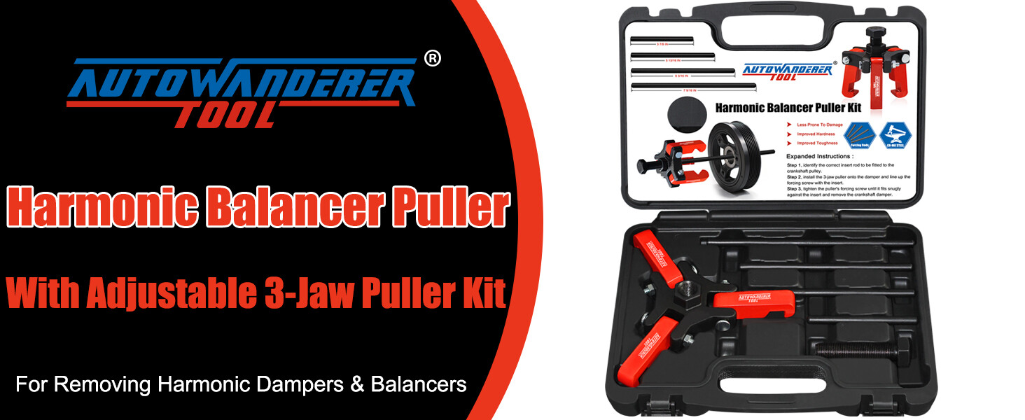 Harmonic Balancer Puller Crank Pulley Removal Kit Engine Motor Rod Auto LS GM US