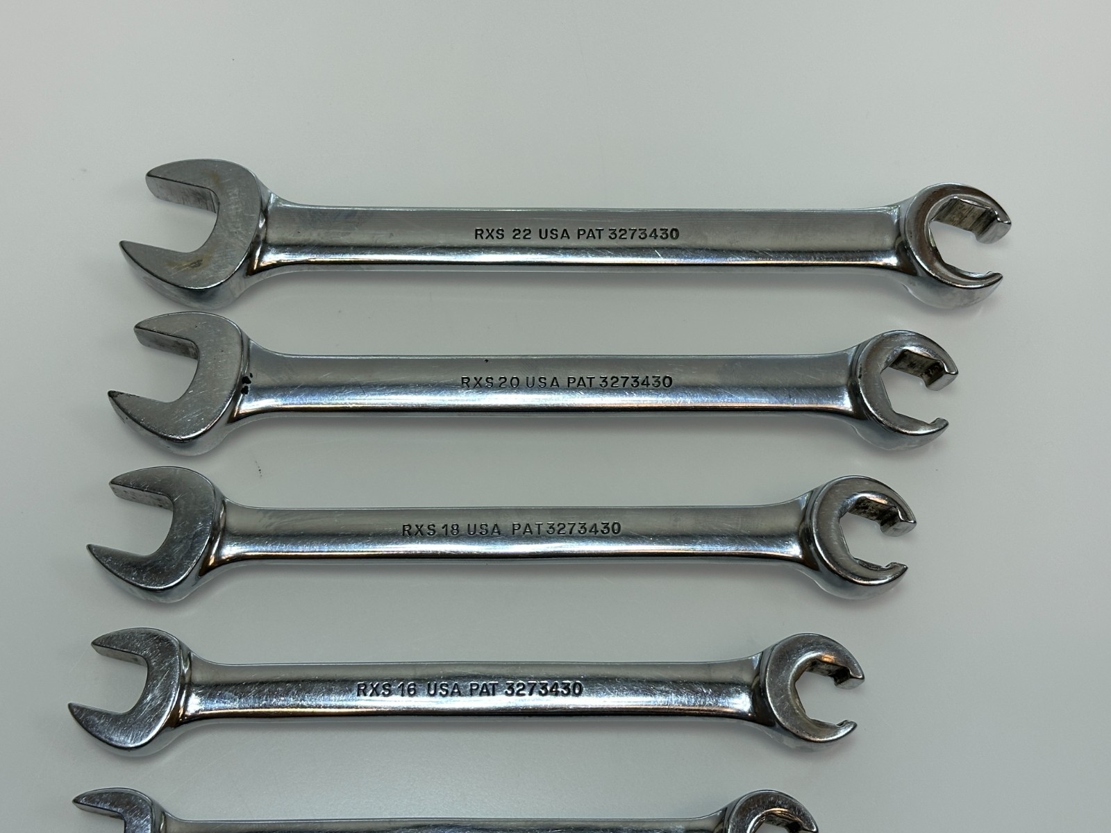Snap-on Tools USA 6pc SAE 3/8-11/16” Open-End/Flare Nut Wrench Set, C50B RXS605