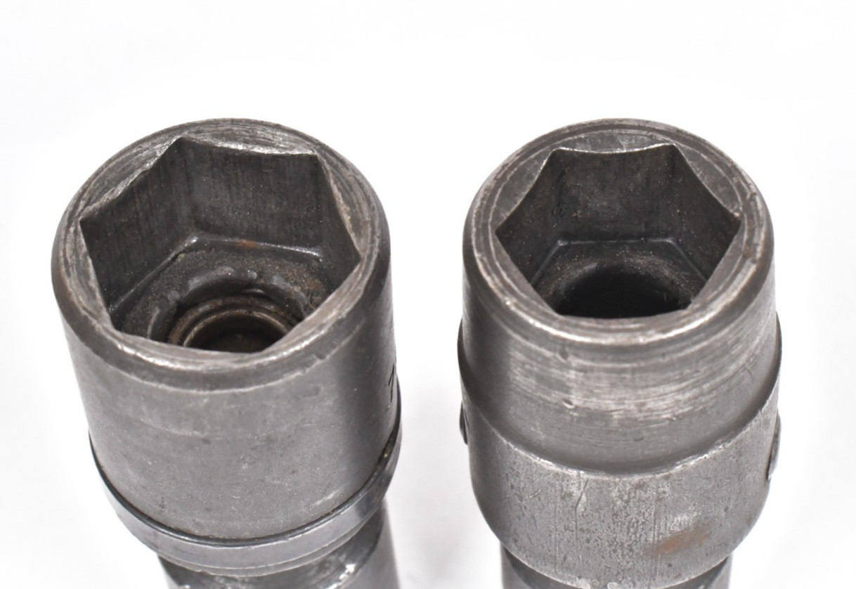 2x Vtg PROTO 1/2″ Drive Flex Sockets Hex 6-Point 11/16″ & 13/16″ Made in USA VGC