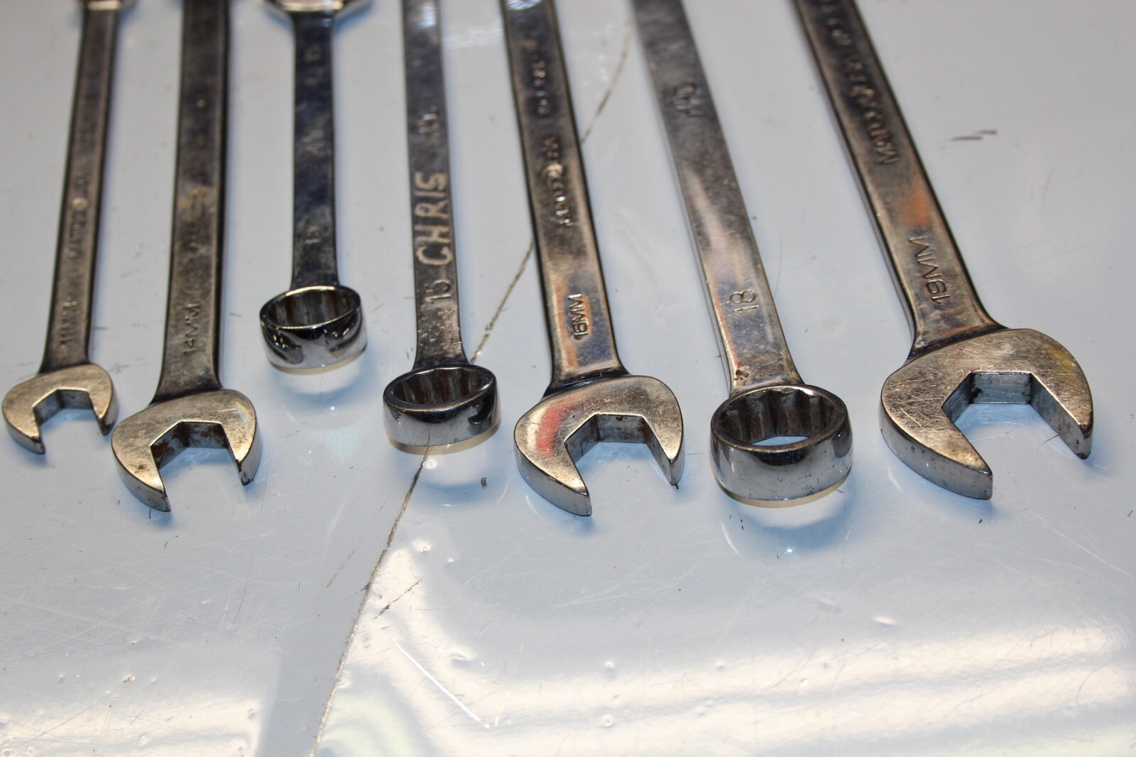 MATCO MAC TOOLS MIXED METRIC WRENCH SET 7 pcs USA 19MM 18MM 15MM 15MM 14MM 11MM