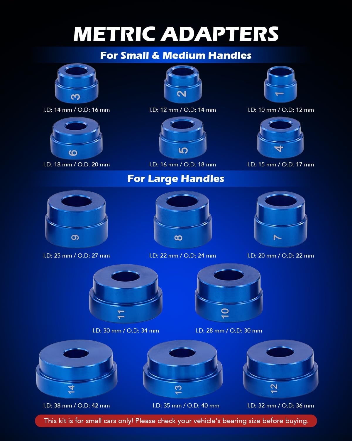 33Pc Bearing Press Kit Race & Seal Driver Set Metric SAE w/ 3 Handles