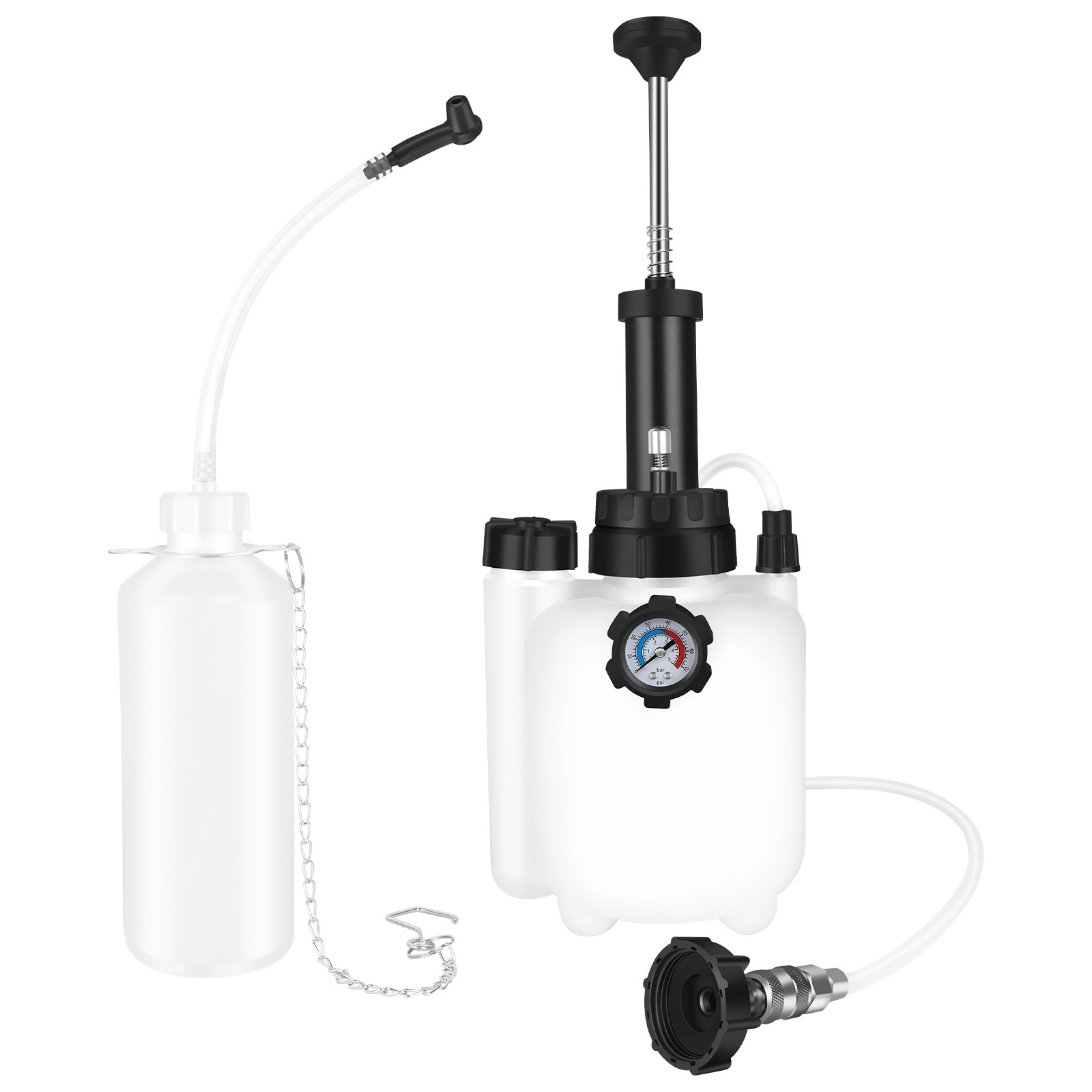 3L+1L Manual Car Brake Clutch Bleeder Fluid Tool Power Bleeding Kit 4*Adapters