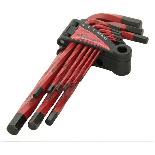Mayhew 45053 Metric Twisted Hex Key Set, 10″ Overall Length, 9-Pieces