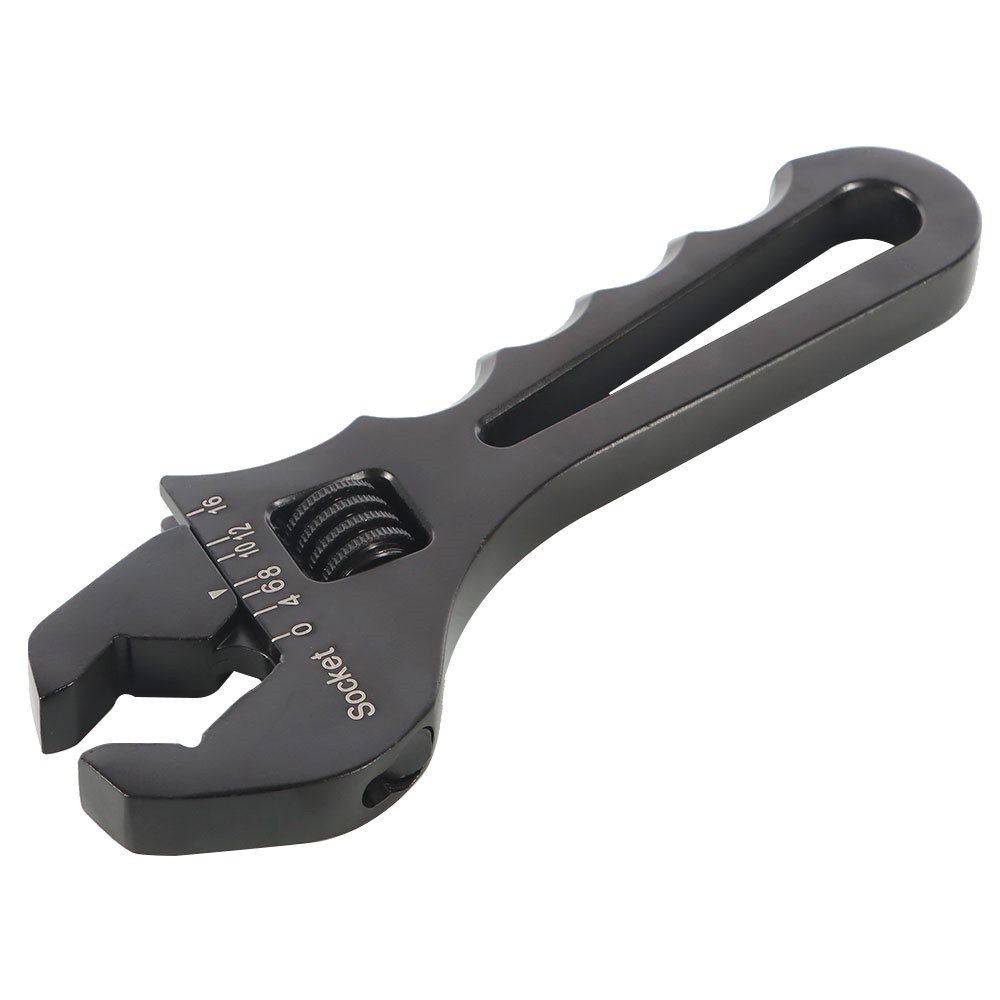 Hose Fitting Wrench Spanner Lightweight Adjustable Aluminum 3AN-16AN Black