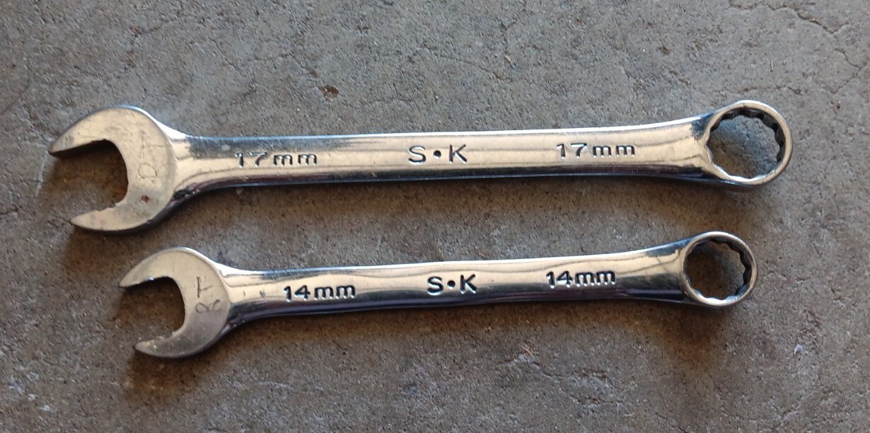 S-K Metric 12 Pt. Combination Wrenches 17mm & 14mm ~ 88317 & 88314