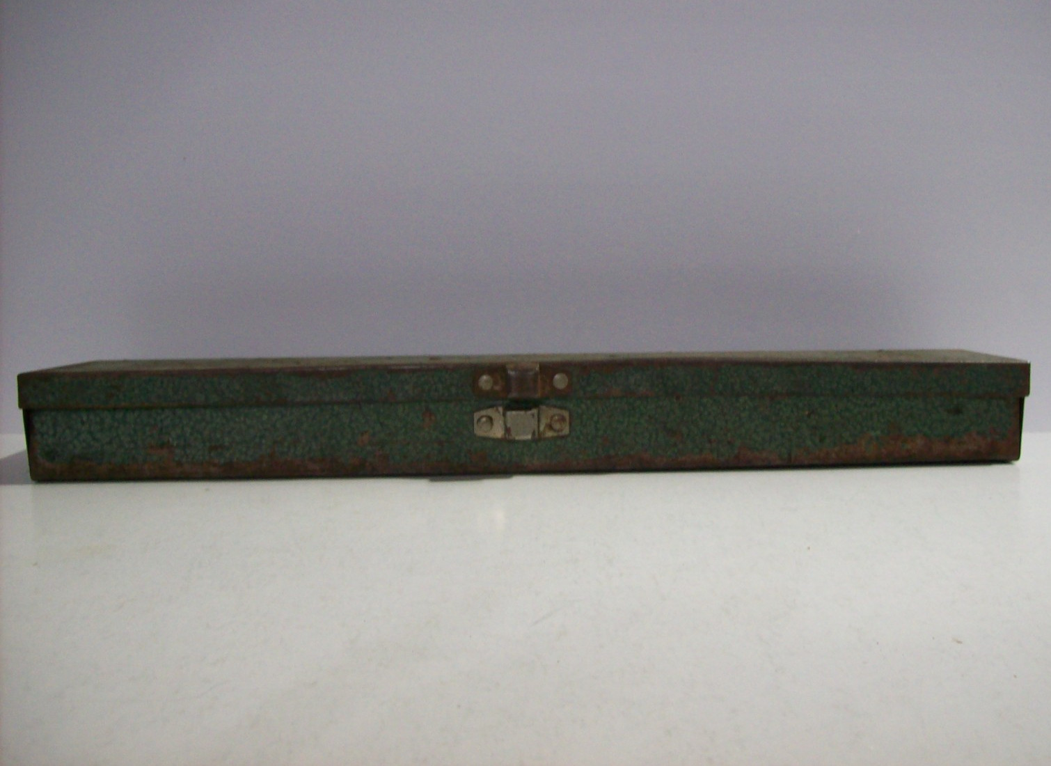 EMPTY Vintage S-K Tools Green Metal Socket Set Case Box, 15″L x 3″ W x 1.5″ T