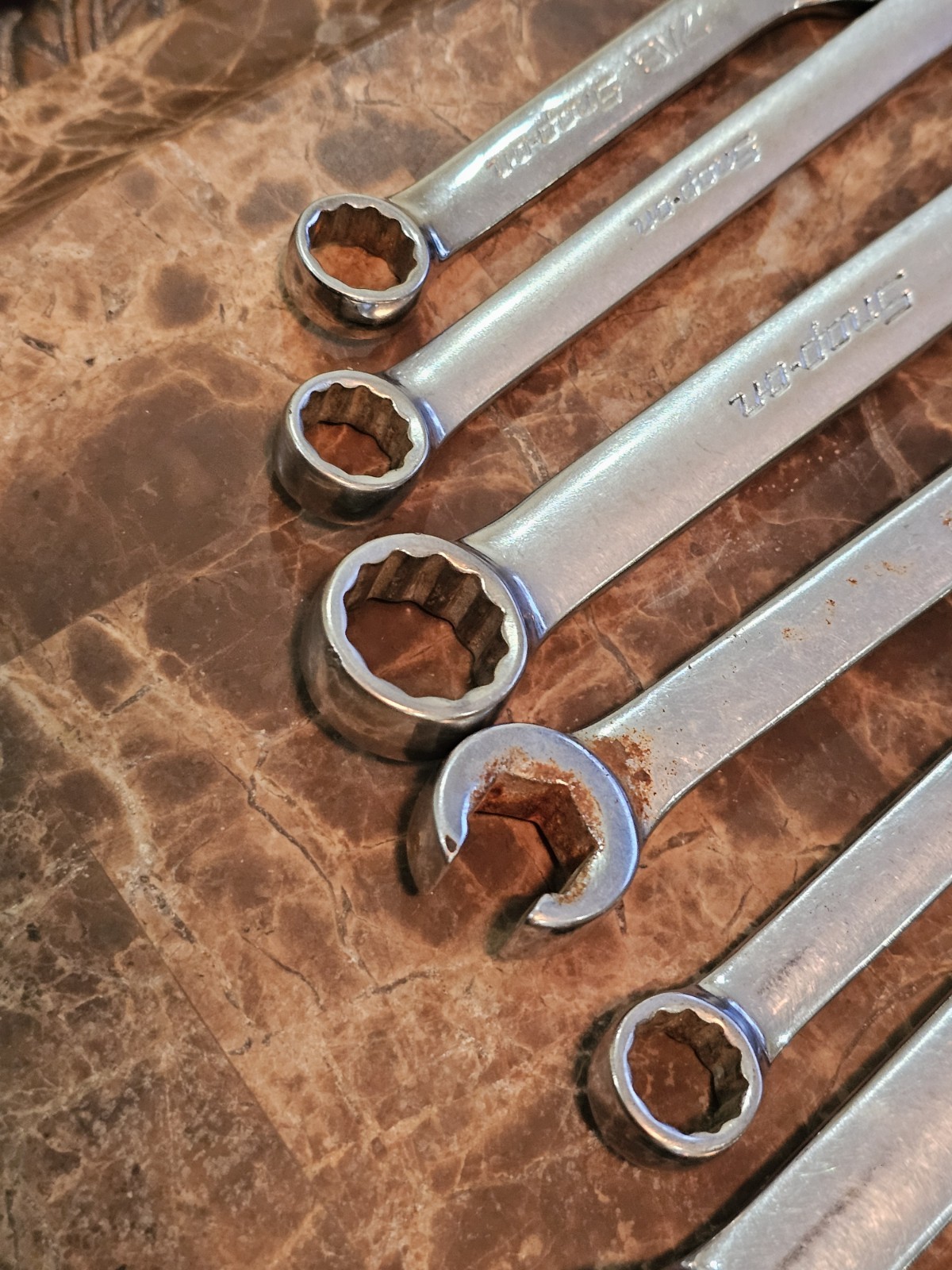 Snap-on Wrench Lot 9 Pc OEX OEXM OXI RXSM SAE METRIC 12 21 15/16 7/8 11/16 7/16