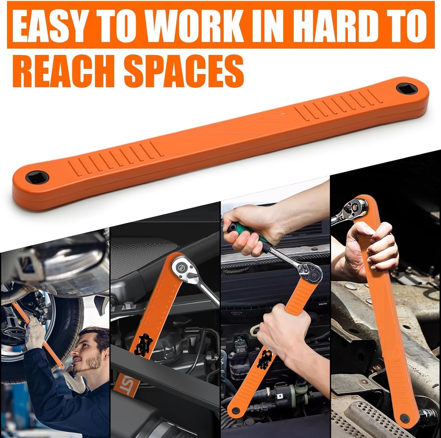 3/8″ Offset Extension Wrench Impact Ready with 1/4 3/8 1/2 Adapters 13.4″