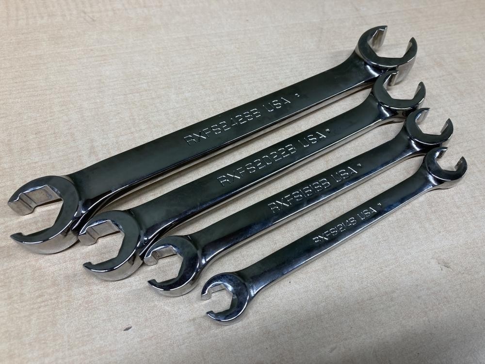 Snap-on RXFS Series SAE 6 Point Double End Flare Nut Wrench 4Pc Set [Used]