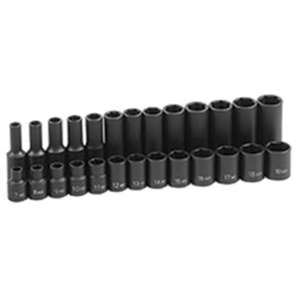 26 Pc. 3/8″ Drive Standard and Deep Metric Master Socket Set GRY-1226M New!