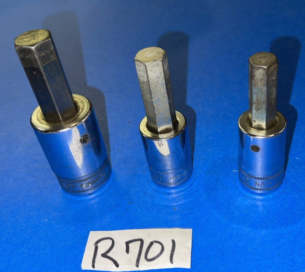 SNAP-ON TOOLS 3 PIECE 1/2 DRIVE METRIC HEX SOCKET DRIVERS 12MM, 14MM, 17MM
