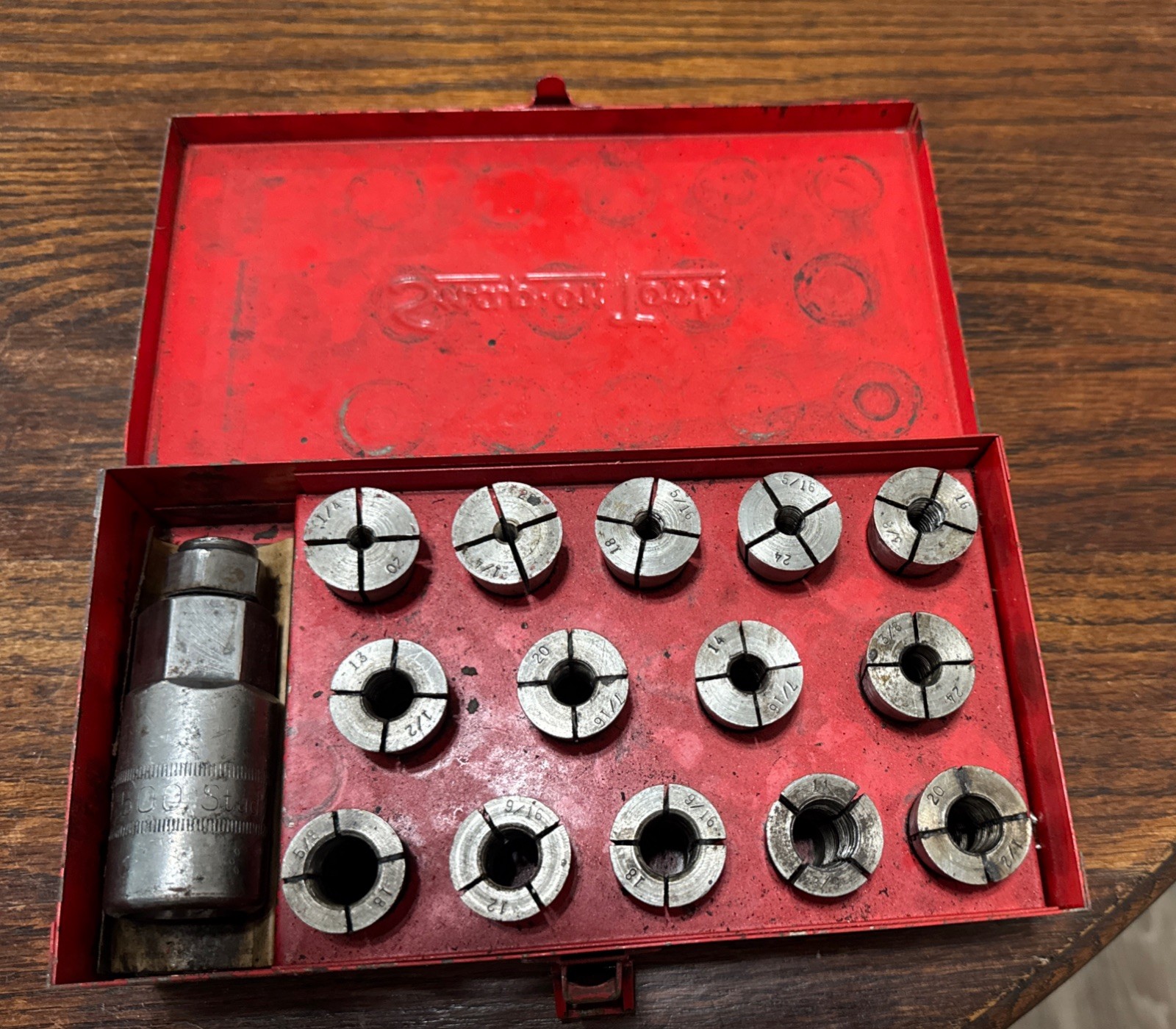 Vintage Snap On CG500 15PC Stud Remover Set Original Metal Box