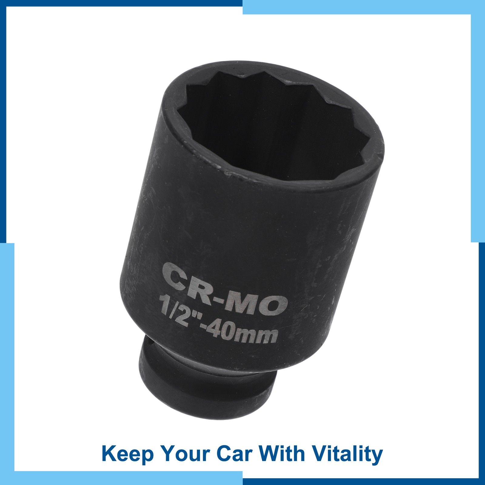 Universal 1/2″ Drive Impact Socket 40mm 12 Point High Carbon Steel