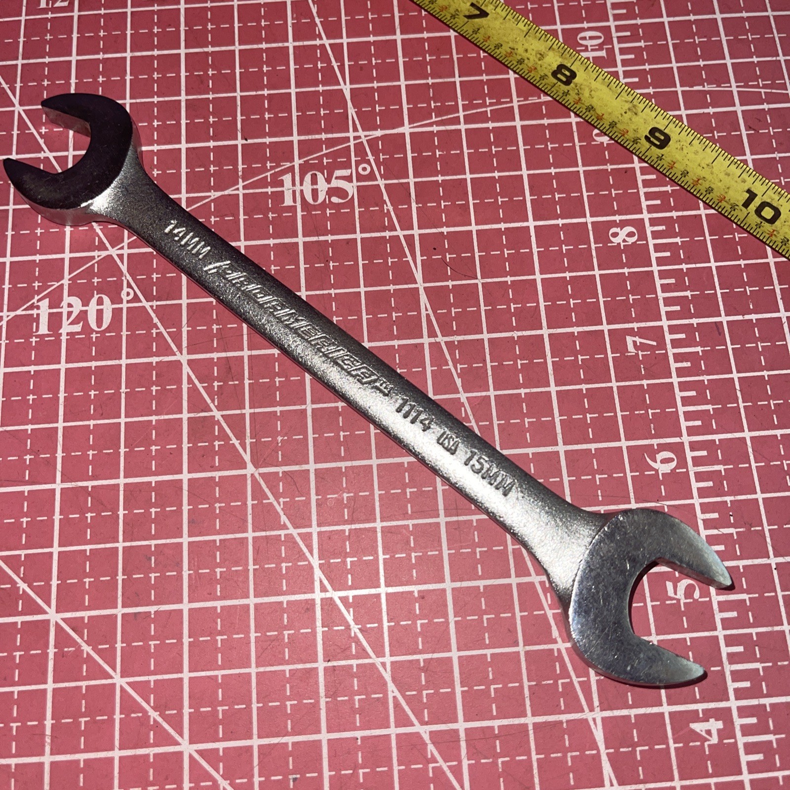 Proamerica USA 1114 14 X 15 MM Metric Open End Wrench 14MM 15MM Vintage