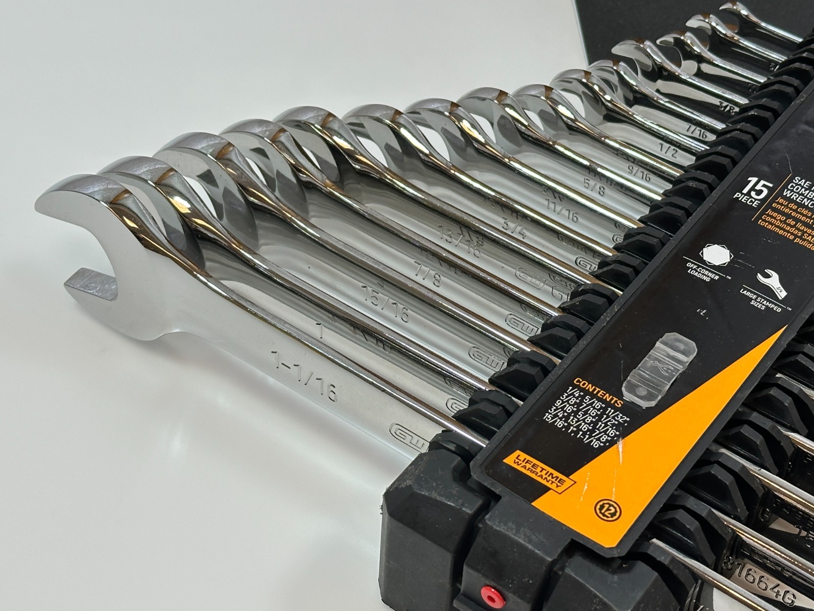 NEW GearWrench Tools 15pc SAE 1/4″-1-1/6” Full Polish NON RATCHETING Wrench Set