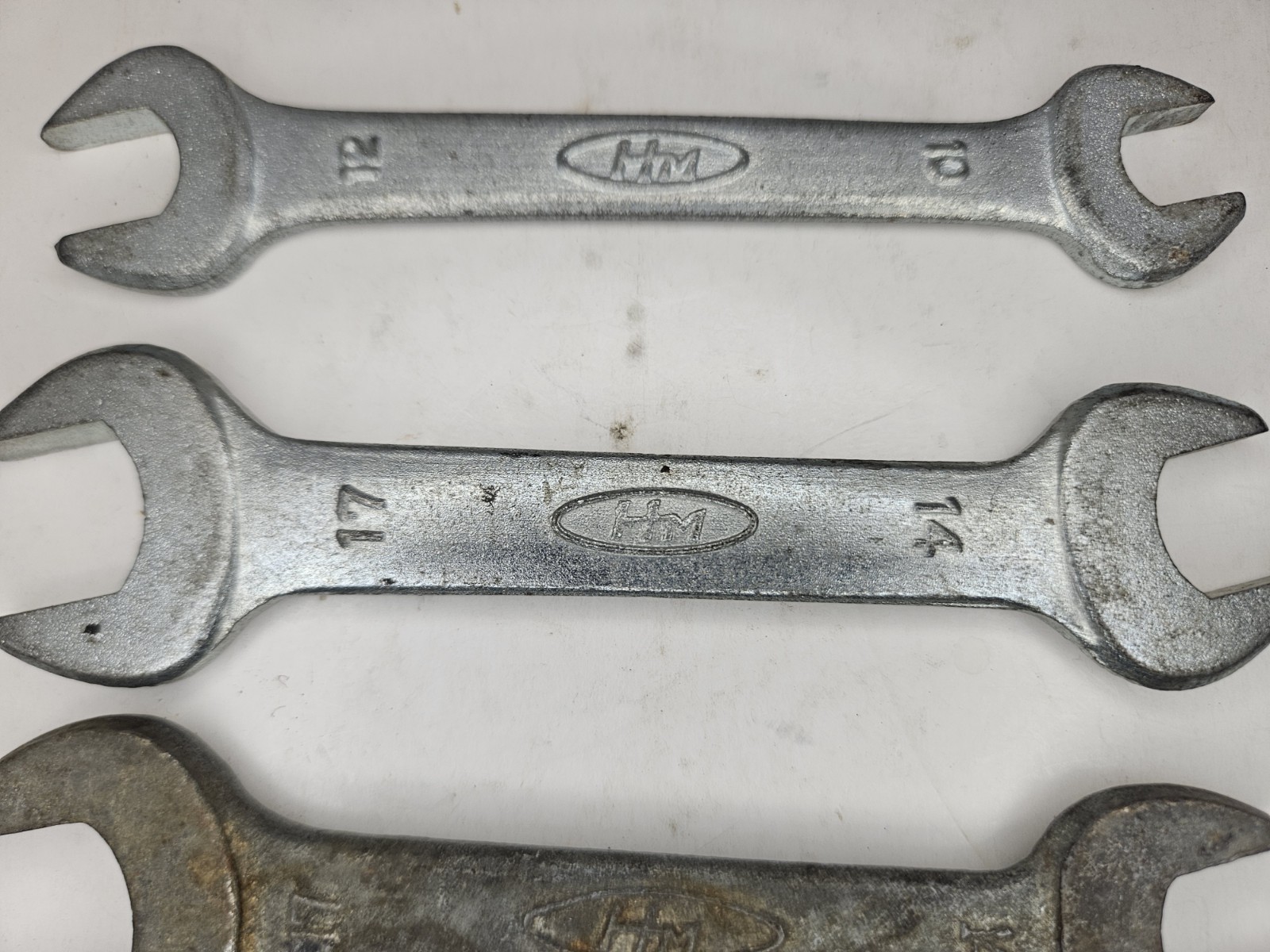 Vintage Lot 3 Honda Motors Metric Wrench Set Open End 10mm 12mm 14mm 17mm