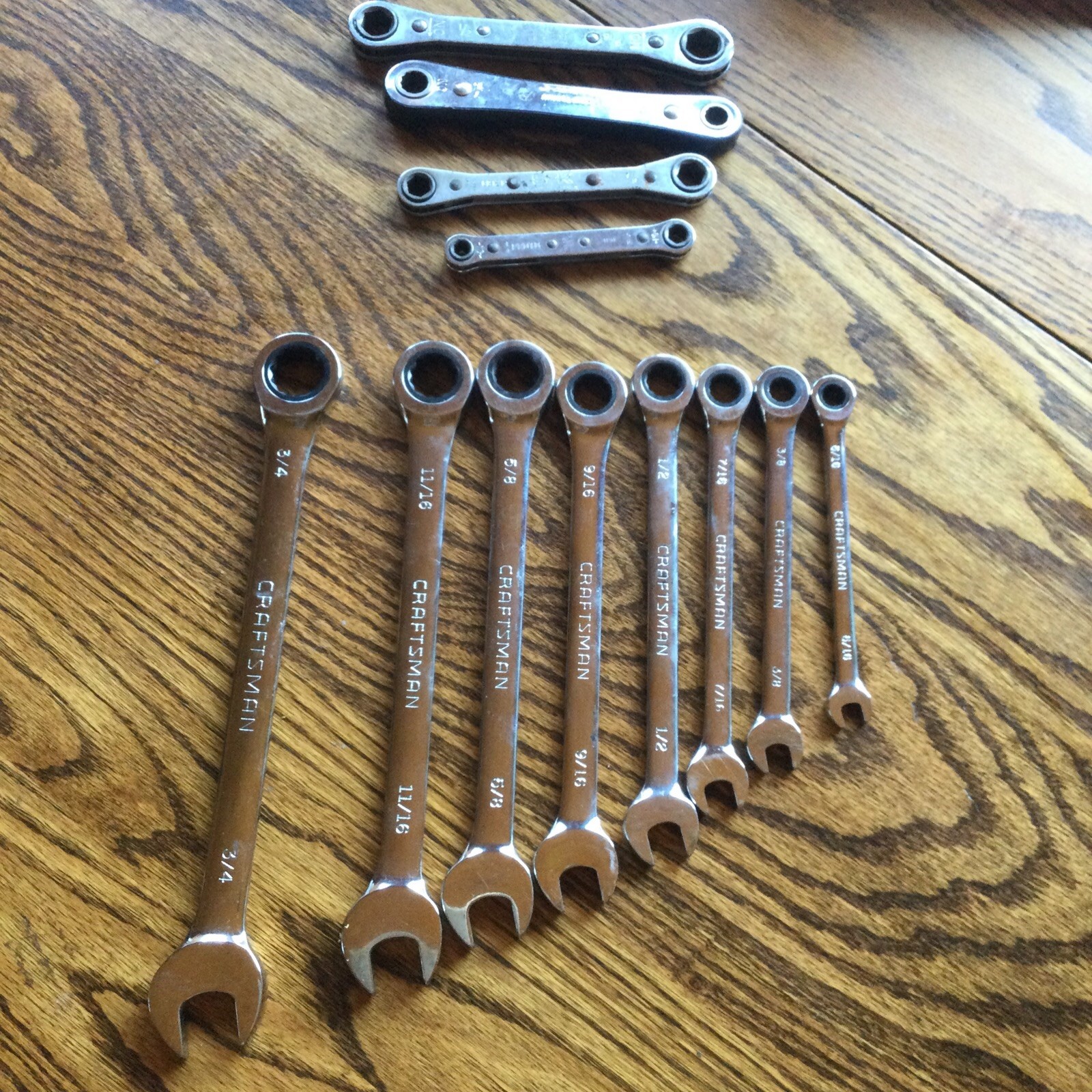 Craftsman Standard SAE Reversible Ratcheting Wrench Set USA Proto SK 5 16 ~3/4