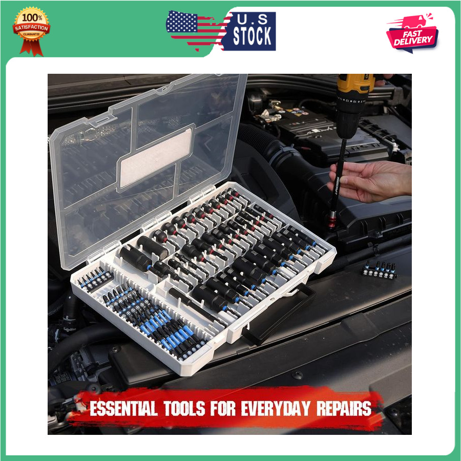 80-Piece Magnetic Impact Nut Driver Set Metric SAE Socket Adapters Power Bits