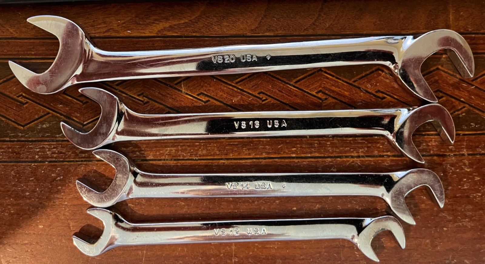 Snap-on VS807 Underline Series SAE 7pc 4 Way Open End Wrench Set 3/8″-3/4″ Mint!