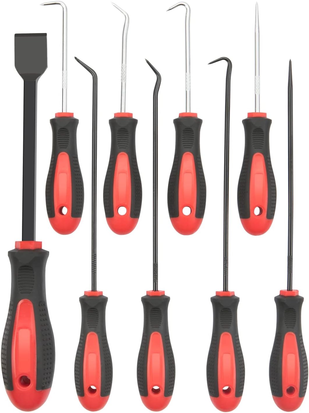 Extra Long Precision Hook and Pick Set, 6-Piece Set Chrome Vanadium Steel Shaft