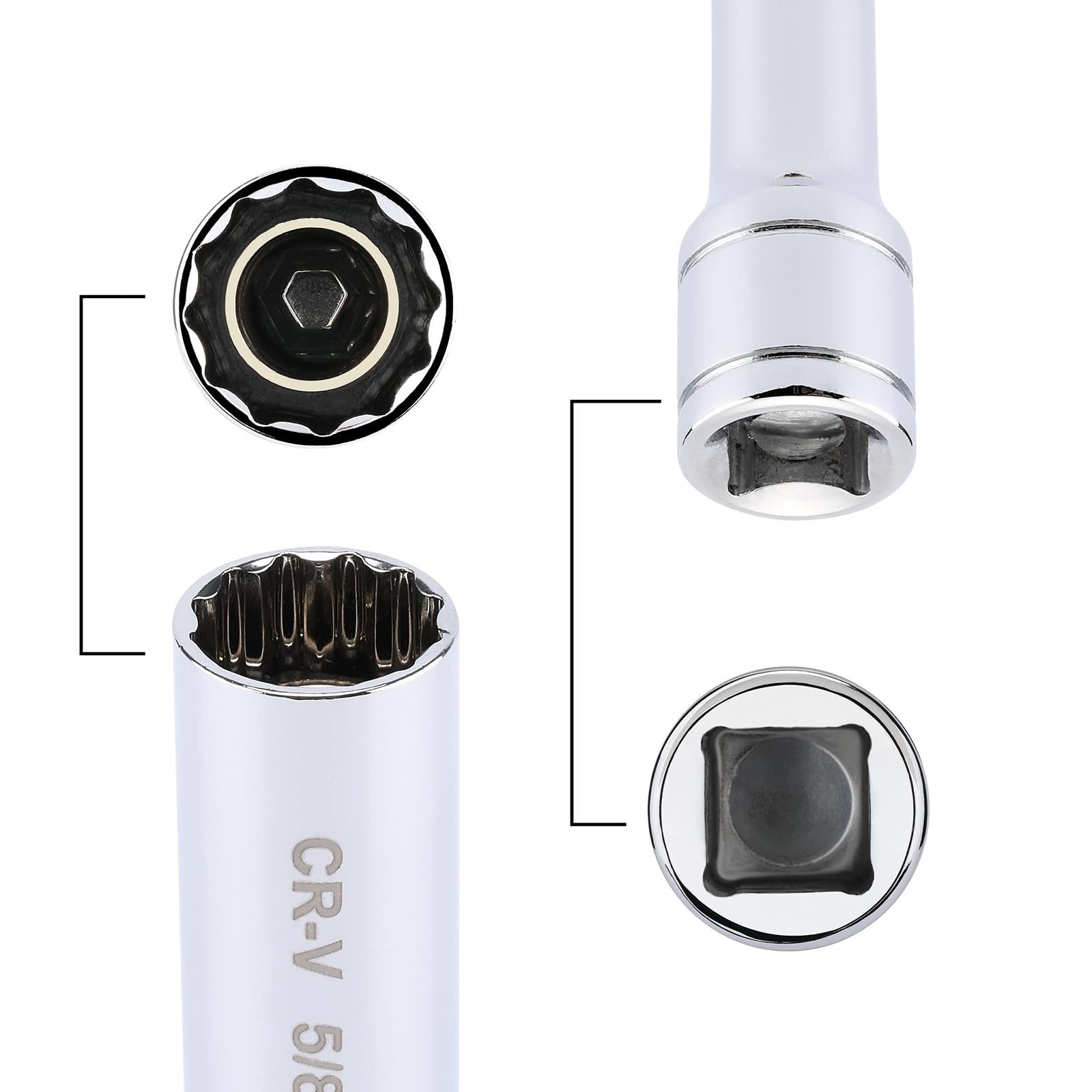 EMENTOL 6PCS 3/8″ Drive Magnetic (9/16-inch, 5/8-inch, 13/16-inch, 14mm)
