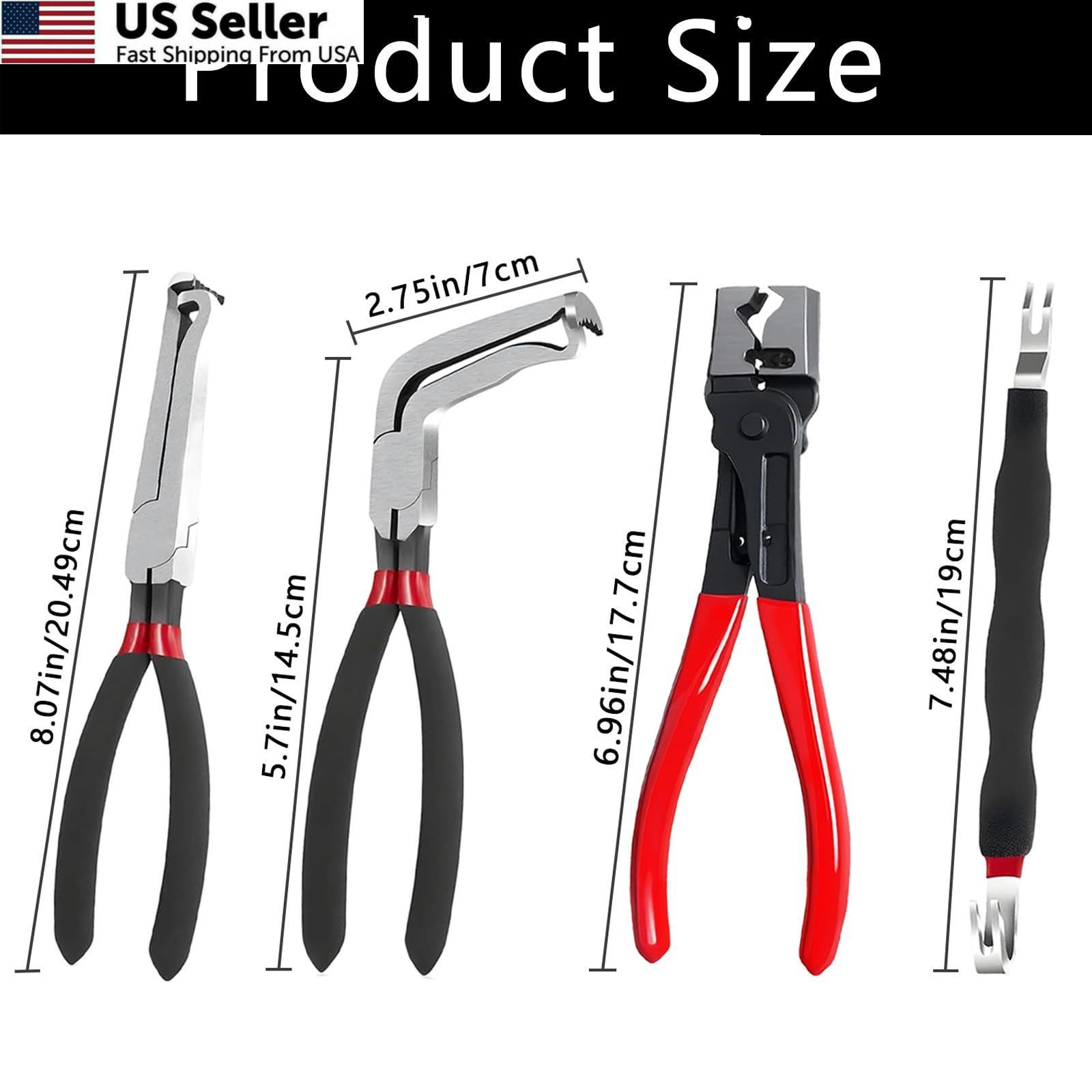 5pcs Electrical Disconnect Pliers and Connector Separator Tool Black-5-piece