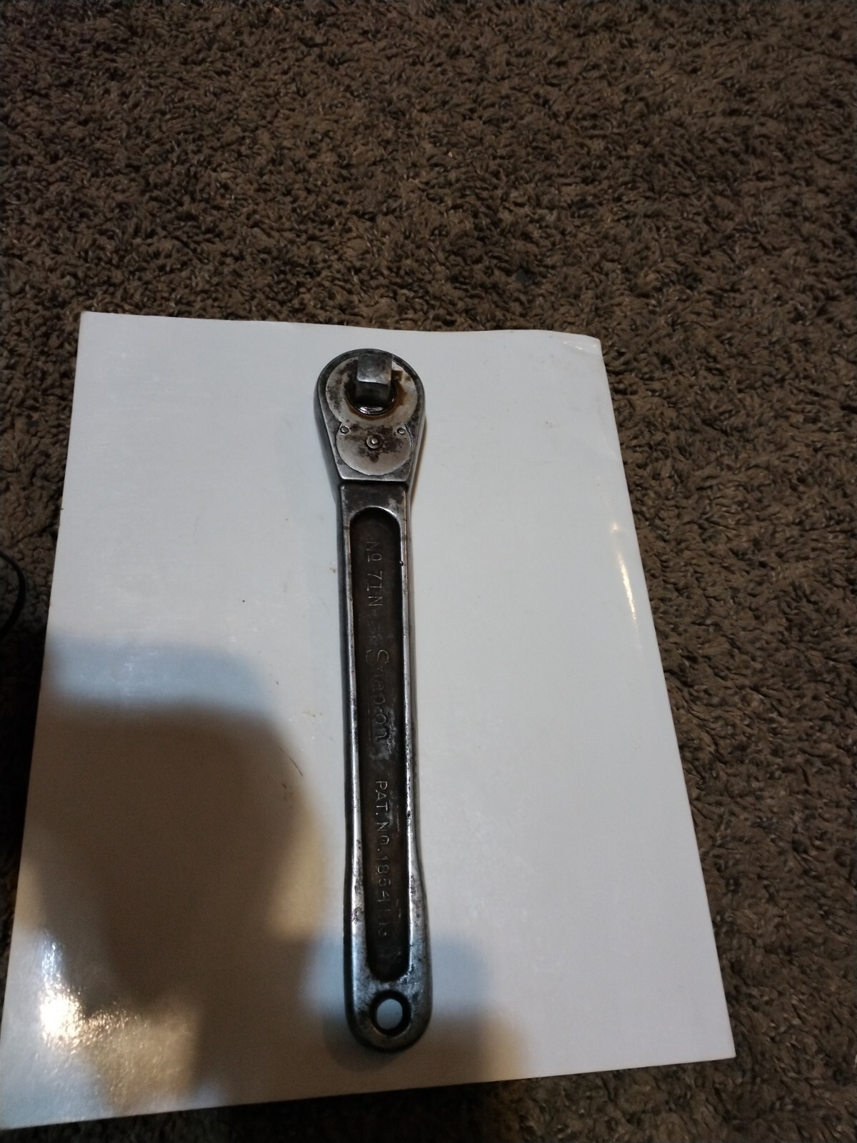 SNAP-ON RARE US GOV’T 1945 G RATCHET NO. 71N SER. 2251 1/2″ DRIVE SNAP ON