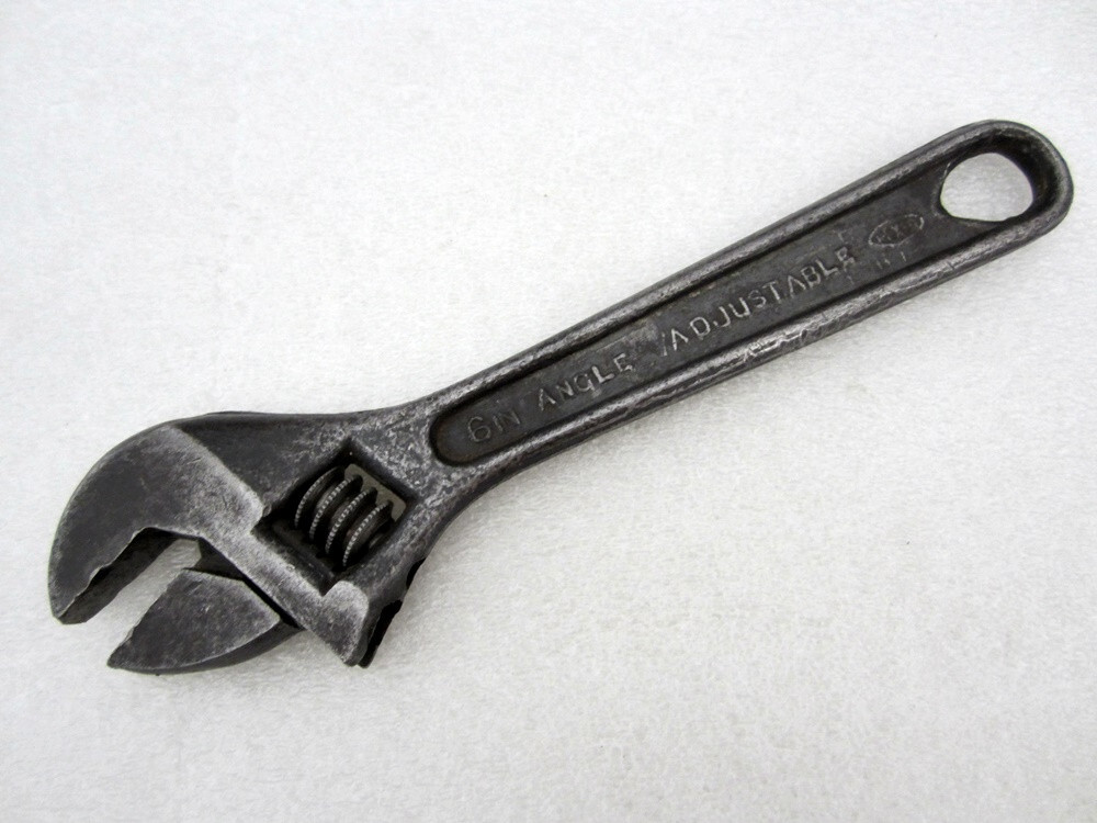 Vintage Peck Stow Wilcox 6″ Angle Adjustable Wrench PEXTO Made in USA