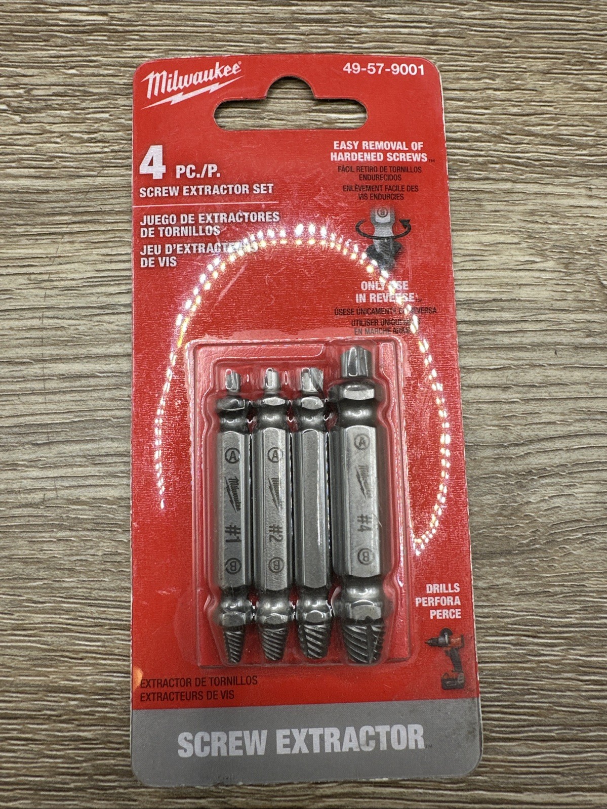 Milwaukee Steel Screw Extractor Set (4-Piece) 49-57-9001