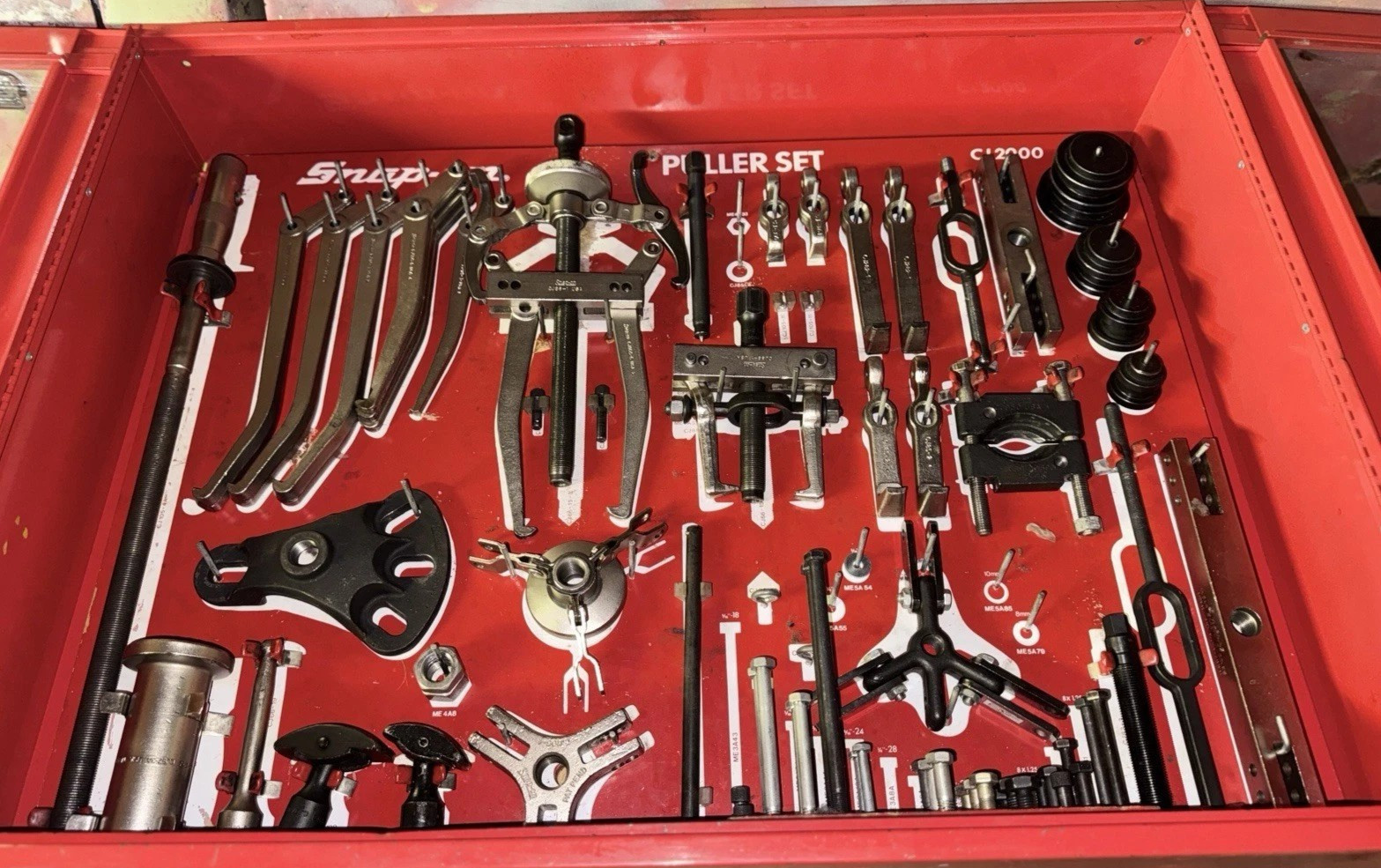 Snap-on™ Master Interchangeable Puller Set w Tool Control Board Wall Cabinet EXC