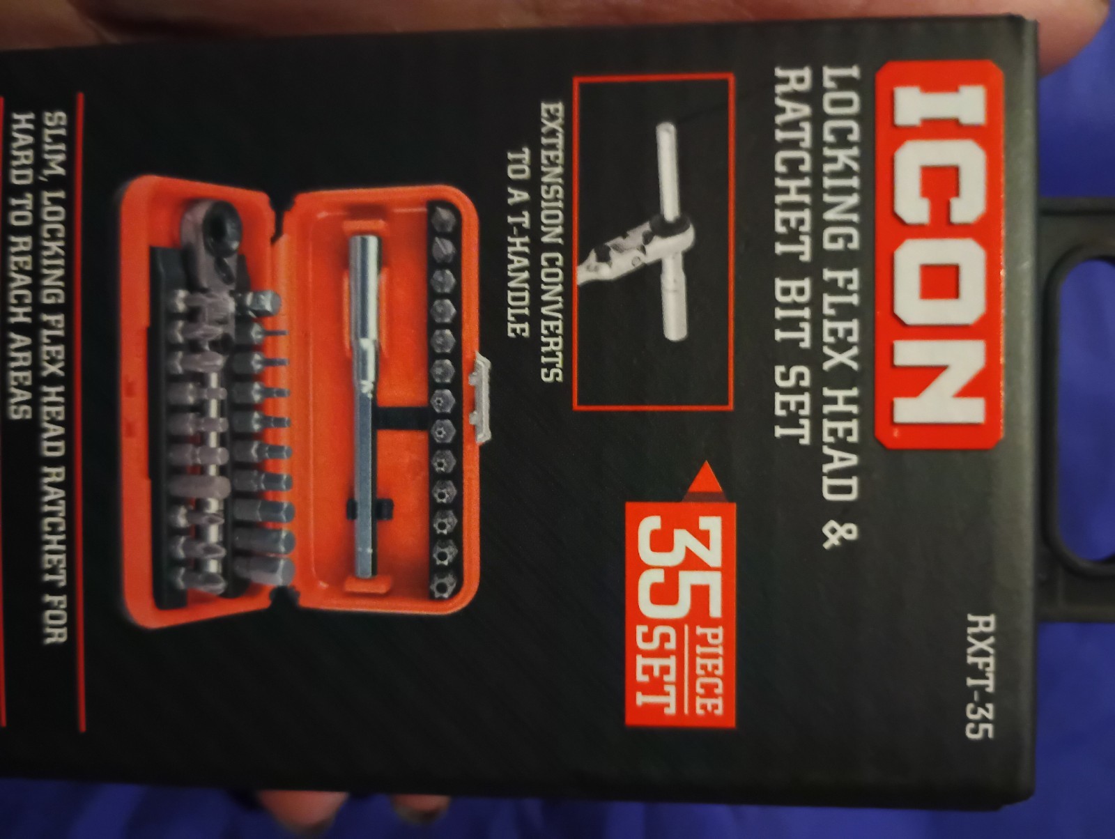 ICON RXFT-35 Locking Flex Head Ratchet and Bit Set 35 Piece NEW