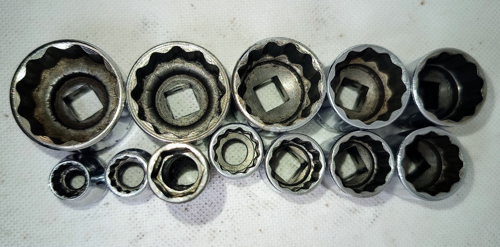 SNAP-ON Tools 12 Pc SAE Socket Set 3/8 Drive Underline F Series 11/32″ – 1″ USA