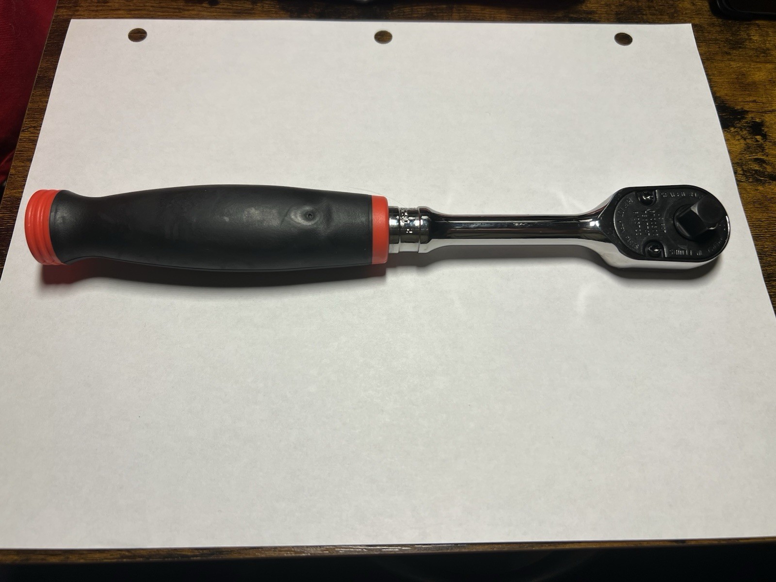 Snap-on Tools NEW 3/8″ Drive RED Soft Grip Standard Handle Ratchet FH80