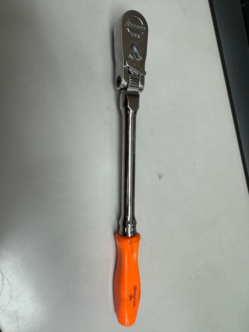 Snap On Tools FHLX80B 3/8″dr Orange Hard Grip Long Locking Flex Ratchet