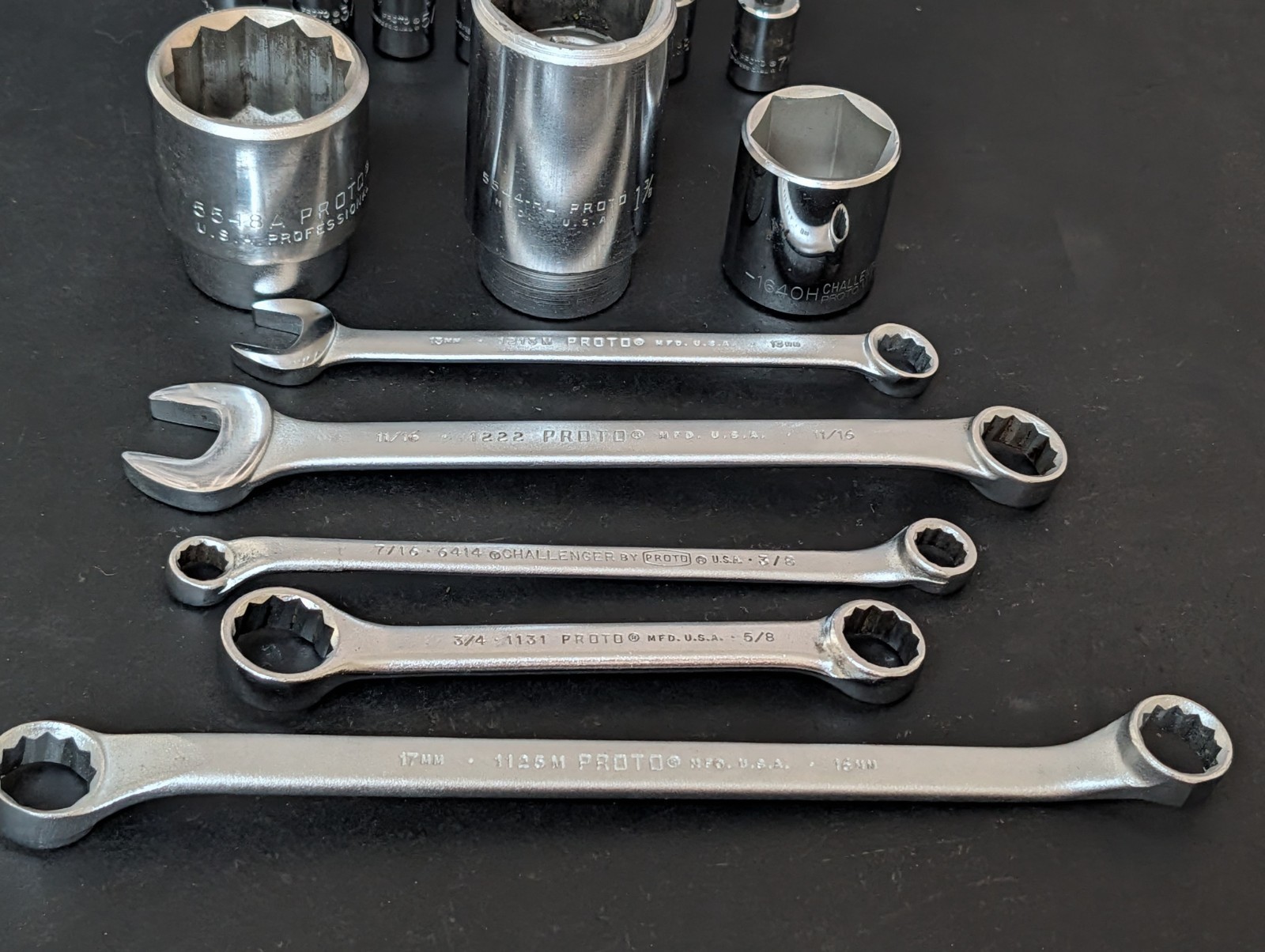 PROTO USA Tool Lot 15pc Wrenches Hex Bit Sockets Large Sockets Mechanic