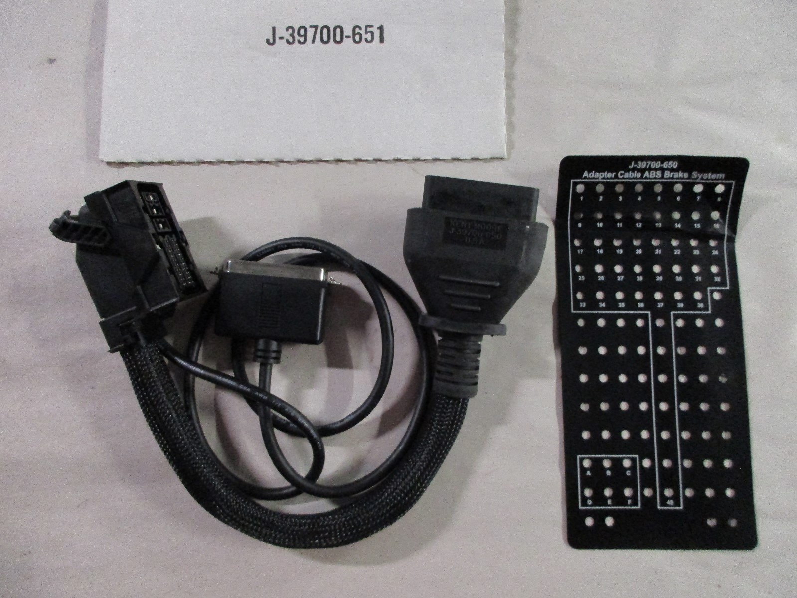 KENT MOORE TOOL J-39700-650 J-39700-651 BREAKOUT BOX ADAPTER & OVERLAY