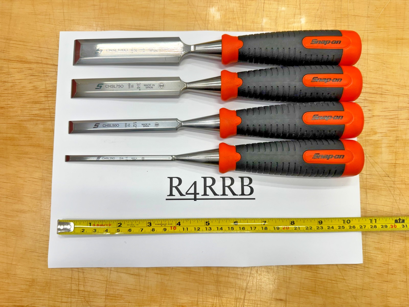 Snap-on Tools NEW ORANGE 4pc Soft Grip Chisel Set CHSL400O No Reserve Auction