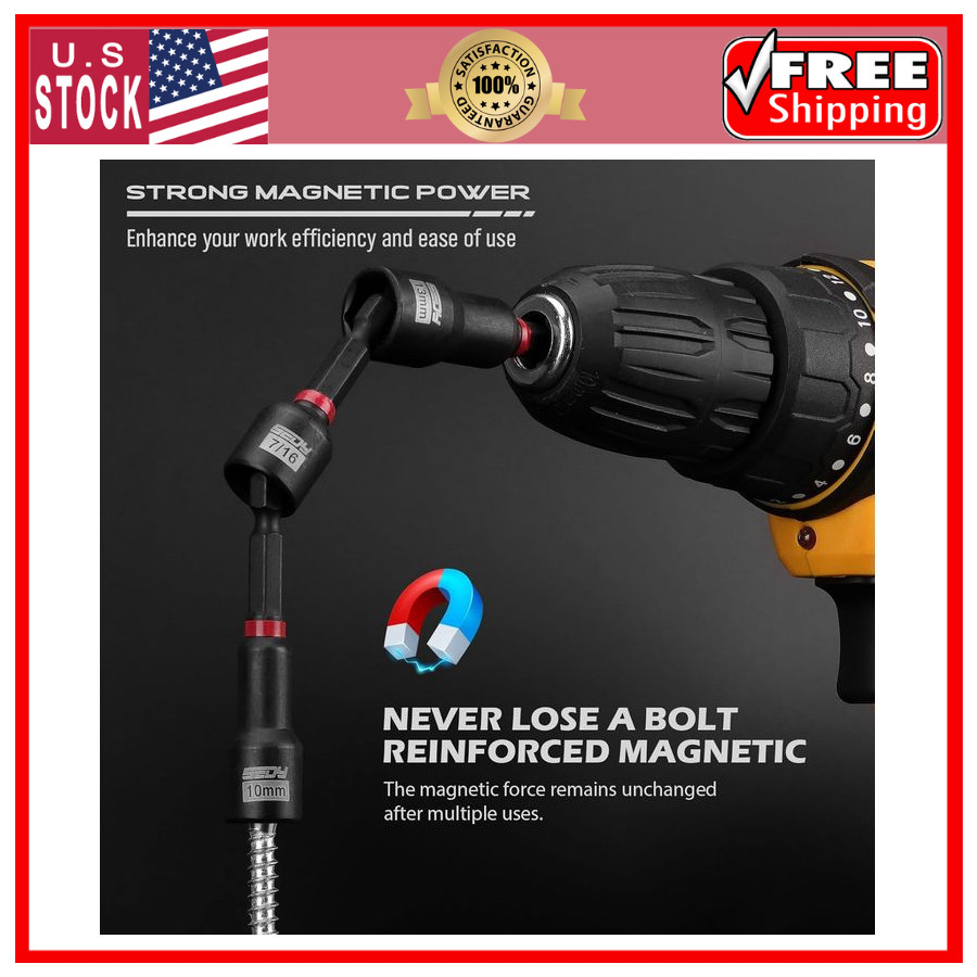 80pc Premium Magnetic Impact Nut Driver Set Metric SAE Socket Adapter Kit 80pcsX