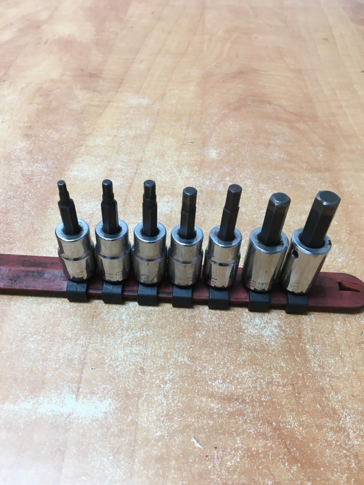 T&E Tools USA 3/8 drive SAE Hex Allen Bit Socket 7 Piece Set 1/8″ to 3/8″