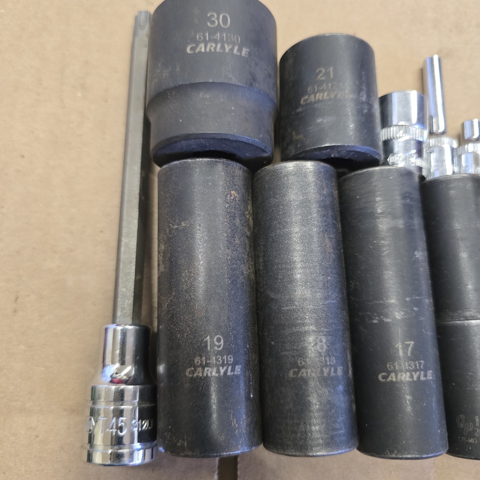 Lot Of Sockets Carlyle Napa Gearwrench Evercraft Mechanics Cars Tools