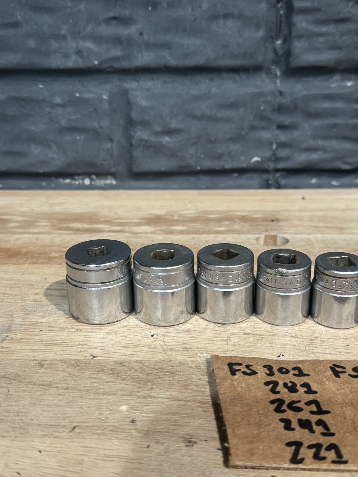 SNAP ON TOOLS – 11Pc Shallow Socket Set, 3/8” Dr, 6pt FS 15/16 – 1/2 & 3/8 – 1/4