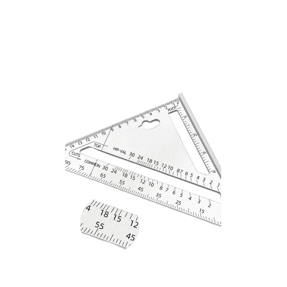 Woodworking Triangle Ruler 7 Inch Aluminum Alloy 45 90 Degree Angle Tool