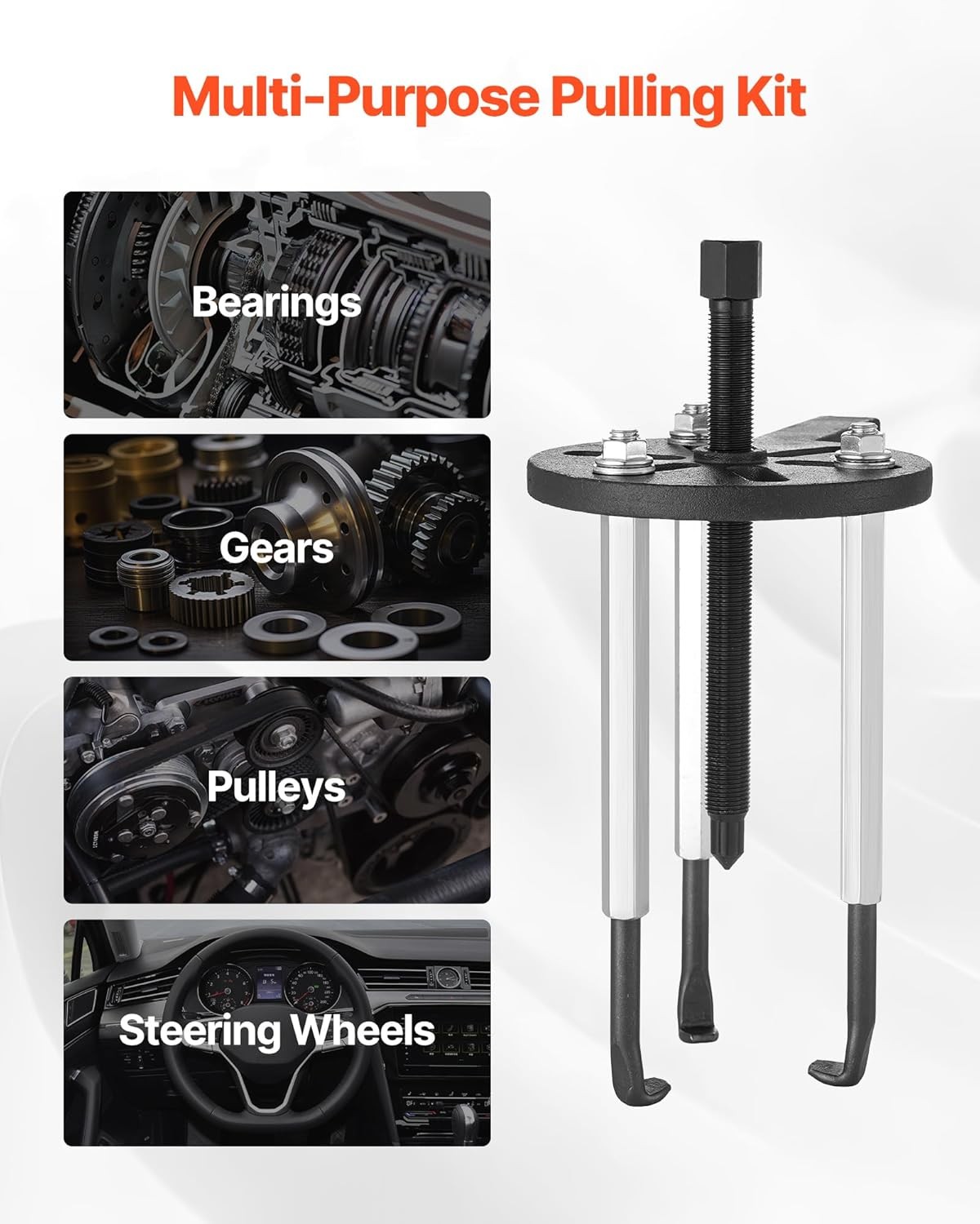 21-in-1 Bearing Puller Set, 21 PCS 3-Jaw Hook Puller for Internal External Beari